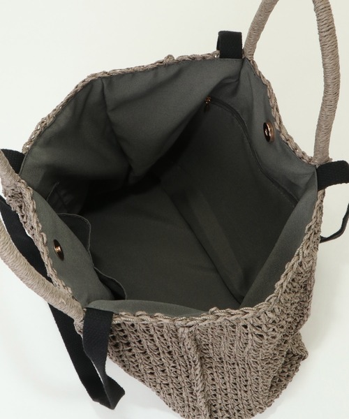 ikka（イッカ）の「細編みスクエア2WAYトート（ショルダーバッグ・レディース・グレー/ブラック/キャメル/オフホワイト・FREE）」の10枚目の写真