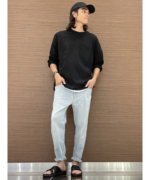 GAP（ギャップ）の「ミッドライズ テーパードスリム クロップドデニム（デニムパンツ・メンズ・ライトインディゴブルー・28W/30W/32W/34W/36W）」の16枚目の写真