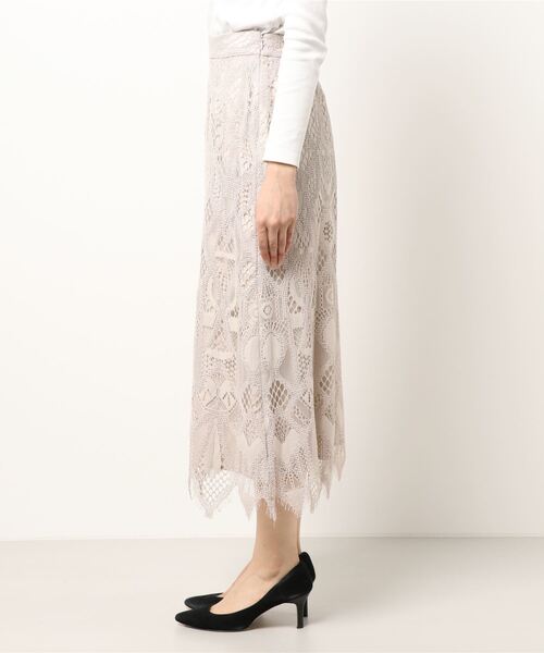 Te chichi（テチチ）の「コードレースセミフレアスカート（スカート・レディース・オフホワイト/グリーン/グレー・ﾌﾘ-）」の4枚目の写真