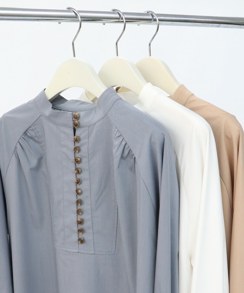 CLEIO（クレイオ）の「【CLEIO】ラグランスリーブロングワンピース（ワンピース・レディース・オフホワイト/ブルー/ピンクベージュ・FREE）」の4枚目の写真