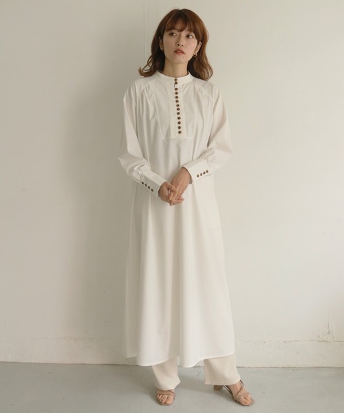 CLEIO（クレイオ）の「【CLEIO】ラグランスリーブロングワンピース（ワンピース・レディース・オフホワイト/ブルー/ピンクベージュ・FREE）」の9枚目の写真