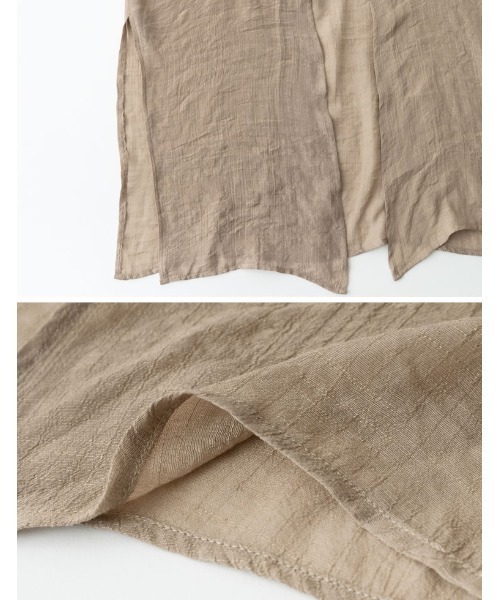 Re:EDIT（リエディ）の「[低身長サイズ有][洗濯機で洗える]ボリュームスリーブ楊柳ガウンカーディガン（カーディガン/ボレロ・レディース・アイボリー/モカ/グレイッシュベージュ/ブラウン/ピンク/ベージュ/ブルー/オレンジ/グリーン・MEDIUM/LARGE/SHORT）」の18枚目の写真