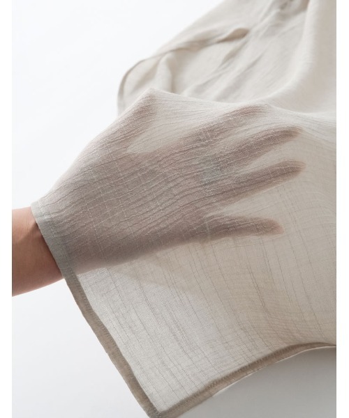 Re:EDIT（リエディ）の「[低身長サイズ有][洗濯機で洗える]ボリュームスリーブ楊柳ガウンカーディガン（カーディガン/ボレロ・レディース・アイボリー/モカ/グレイッシュベージュ/ブラウン/ピンク/ベージュ/ブルー/オレンジ/グリーン・MEDIUM/LARGE/SHORT）」の19枚目の写真