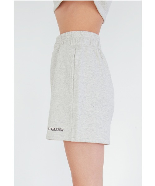 ALEXIA STAM(アリシアスタン)の「Logo Plain Sweat Shorts/ロゴプレーンスウェットショーツ(スウェットパンツ・レディース・ヘザーグレー・M/S)」の4枚目の写真