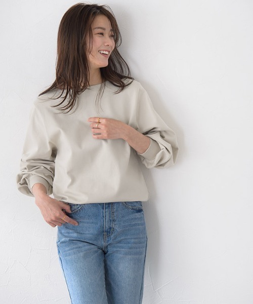 Pierrot(ピエロ)の「コットンポンチバルーンスリーブトップス(Tシャツ/カットソー・レディース・ライトグレー/ブラック/ライトベージュ・M/L)」の11枚目の写真