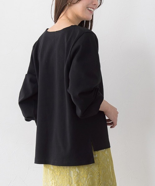 Pierrot(ピエロ)の「コットンポンチバルーンスリーブトップス(Tシャツ/カットソー・レディース・ライトグレー/ブラック/ライトベージュ・M/L)」の19枚目の写真