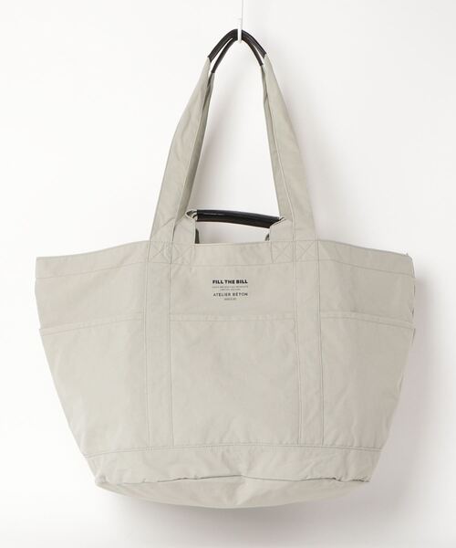 ATELIER BETON（アトリエベトン）の「RAUNDRY BIG TOTE（トートバッグ・メンズ・オフホワイト/グレー系その他/グレー系その他2・FREE）」の3枚目の写真