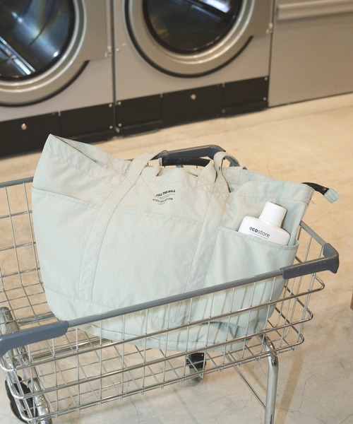 ATELIER BETON（アトリエベトン）の「RAUNDRY BIG TOTE（トートバッグ・メンズ・オフホワイト/グレー系その他/グレー系その他2・FREE）」の2枚目の写真