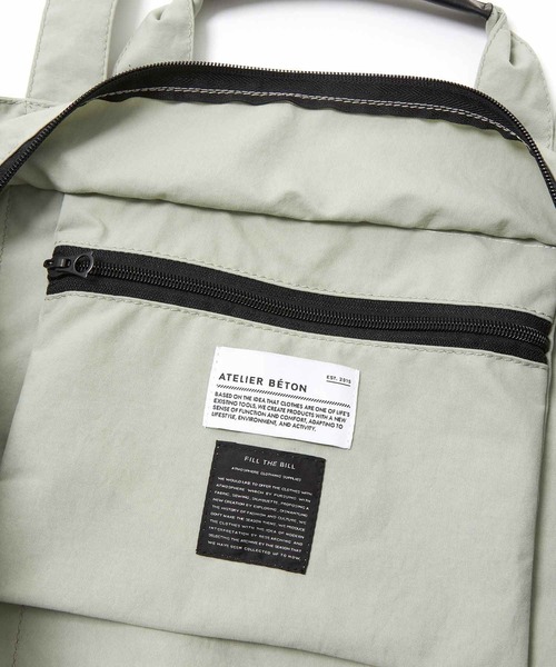 ATELIER BETON（アトリエベトン）の「RAUNDRY BIG TOTE（トートバッグ・メンズ・オフホワイト/グレー系その他/グレー系その他2・FREE）」の6枚目の写真