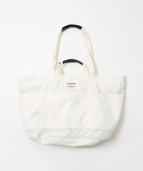 ATELIER BETON（アトリエベトン）の「RAUNDRY BIG TOTE（トートバッグ・メンズ・オフホワイト/グレー系その他/グレー系その他2・FREE）」の9枚目の写真