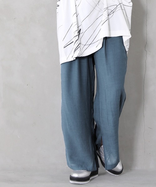 osharewalker（オシャレウォーカー）の「【廃盤】『ストレートワイドゆるひらスラブパンツ』（その他パンツ・レディース・ブラック/パープル/ピンク/ミント/モカ/グレイッシュブルー・1/2）」の5枚目の写真