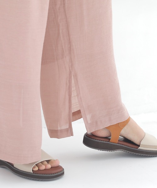 osharewalker（オシャレウォーカー）の「【廃盤】『ストレートワイドゆるひらスラブパンツ』（その他パンツ・レディース・ブラック/パープル/ピンク/ミント/モカ/グレイッシュブルー・1/2）」の16枚目の写真