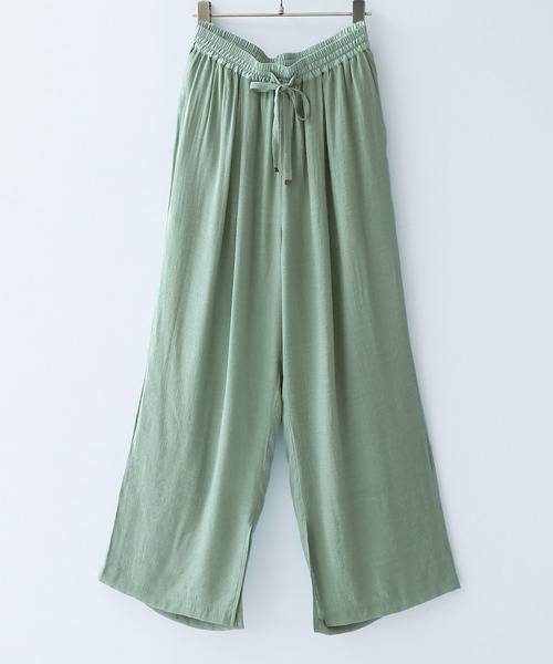 osharewalker（オシャレウォーカー）の「【廃盤】『ストレートワイドゆるひらスラブパンツ』（その他パンツ・レディース・ブラック/パープル/ピンク/ミント/モカ/グレイッシュブルー・1/2）」の7枚目の写真