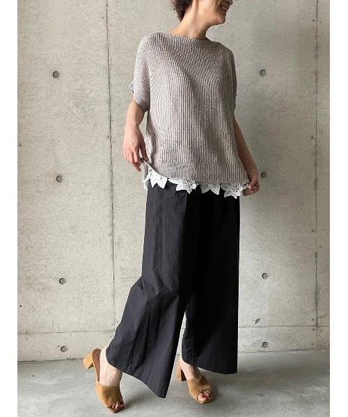 BEARDSLEY（ビアズリー）の「裾レースリネンニット（ニット/セーター・レディース・ライトグレー/ライトグリーン・FREE）」の16枚目の写真