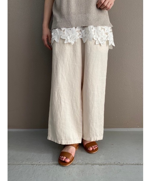 BEARDSLEY（ビアズリー）の「裾レースリネンニット（ニット/セーター・レディース・ライトグレー/ライトグリーン・FREE）」の14枚目の写真