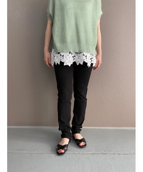 BEARDSLEY（ビアズリー）の「裾レースリネンニット（ニット/セーター・レディース・ライトグレー/ライトグリーン・FREE）」の11枚目の写真