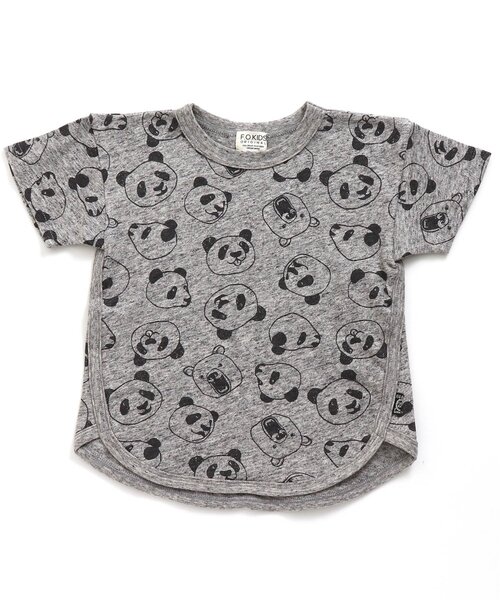F.O.KIDS(エフオーキッズ)の「総柄ラウンドTシャツ_軽量(Tシャツ/カットソー・キッズ・キナリ/グレー・80/110/130/120/100/90/140/95)」の2枚目の写真