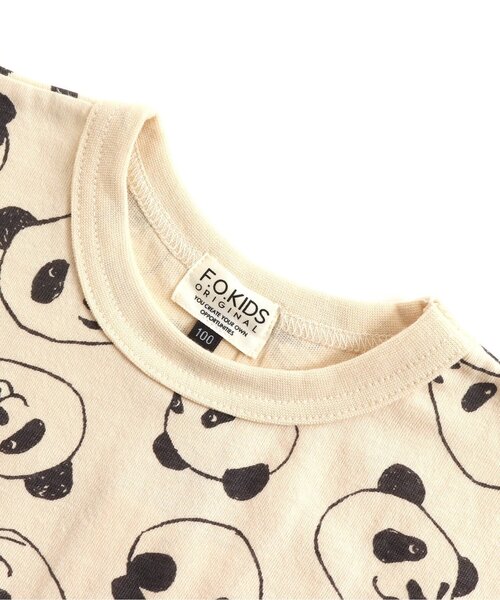 F.O.KIDS(エフオーキッズ)の「総柄ラウンドTシャツ_軽量(Tシャツ/カットソー・キッズ・キナリ/グレー・80/110/130/120/100/90/140/95)」の5枚目の写真