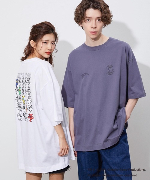 JUNRED（ジュンレッド）の「GRATEFUL DEAD フロントダブルプリント（Tシャツ/カットソー・メンズ・ホワイト/パープル/ブルー系その他2・M/L）」の2枚目の写真