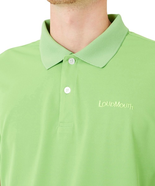 Loudmouth(ラウドマウス)の「LOUDMOUTH/ラウドマウス ゴルフウェア 吸汗速乾 UVカット 抗菌消臭 無地 ボタンダウン ロゴ刺繍 半袖 ポロシャツ(ポロシャツ・メンズ・オレンジ/ライトブルー/レッド/ピンク/グリーン/イエロー/ブラック/ホワイト/ネイビー・LL/L/XL/XXL/M)」の12枚目の写真