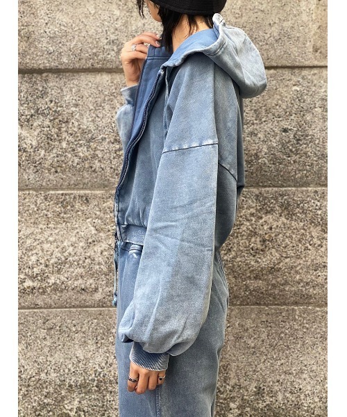 one way（ワンウェイ）の「【oneway Jeans】硫化染めZIPパーカー（パーカー・レディース・ライトブルー/ブラック/ベージュ・FREE）」の16枚目の写真