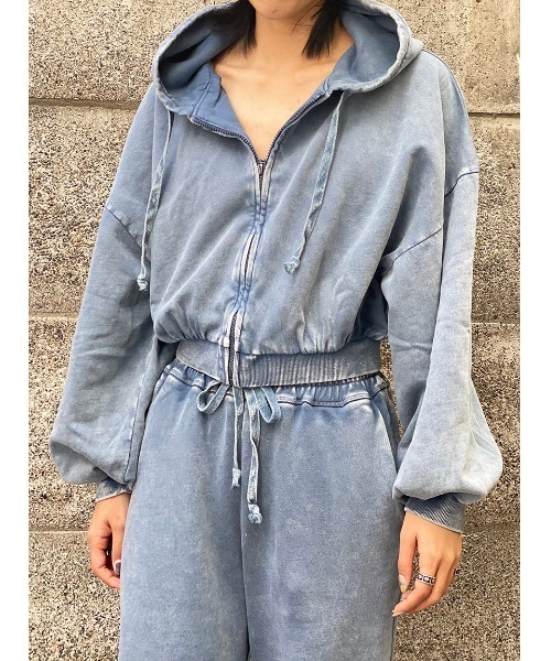 one way（ワンウェイ）の「【oneway Jeans】硫化染めZIPパーカー（パーカー・レディース・ライトブルー/ブラック/ベージュ・FREE）」の15枚目の写真