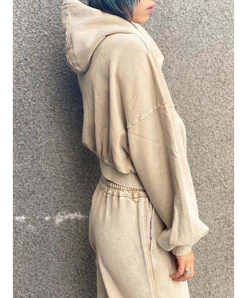 one way（ワンウェイ）の「【oneway Jeans】硫化染めZIPパーカー（パーカー・レディース・ライトブルー/ブラック/ベージュ・FREE）」の10枚目の写真