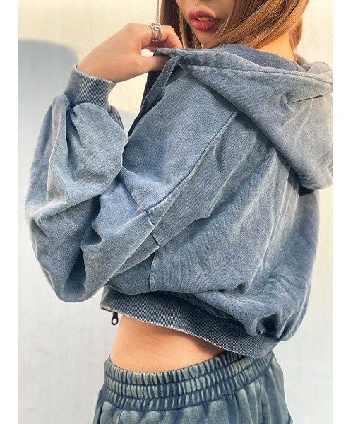 one way（ワンウェイ）の「【oneway Jeans】硫化染めZIPパーカー（パーカー・レディース・ライトブルー/ブラック/ベージュ・FREE）」の22枚目の写真