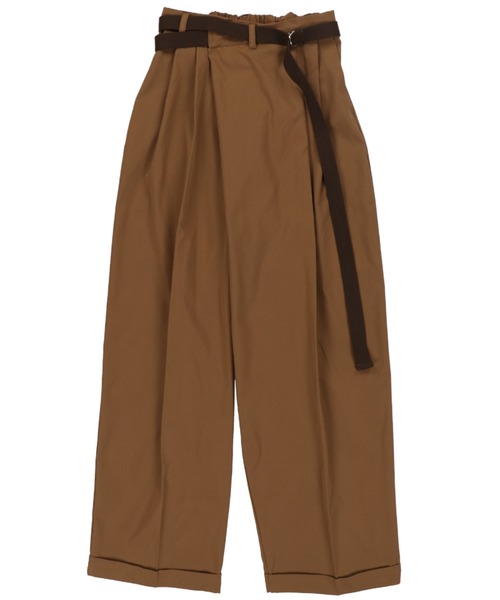 SPINNS（スピンズ）の「ツイル素材 ベルト付ラップパンツ（その他パンツ・レディース・ダークベージュ/ブラウン/ブラック/カーキ・ONESIZE）」の16枚目の写真