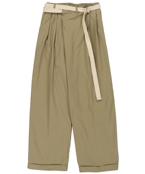 SPINNS（スピンズ）の「ツイル素材 ベルト付ラップパンツ（その他パンツ・レディース・ダークベージュ/ブラウン/ブラック/カーキ・ONESIZE）」の18枚目の写真