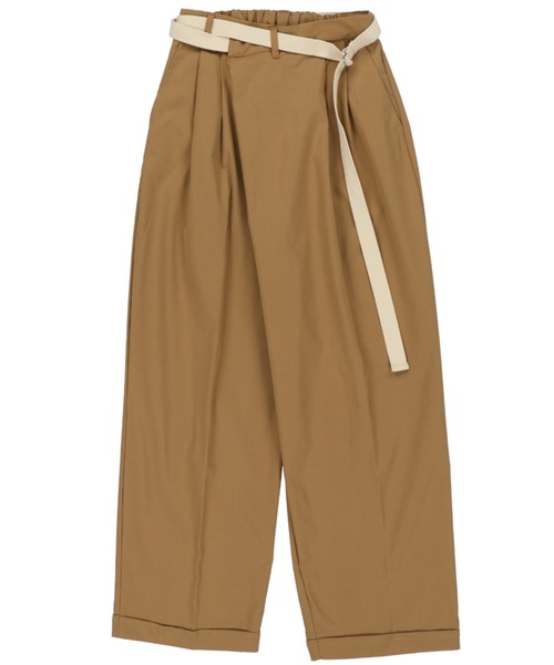 SPINNS（スピンズ）の「ツイル素材 ベルト付ラップパンツ（その他パンツ・レディース・ダークベージュ/ブラウン/ブラック/カーキ・ONESIZE）」の20枚目の写真