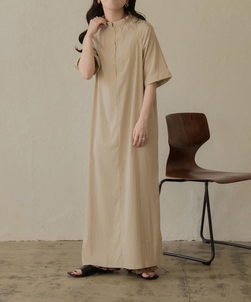 lawgy（ラウジー）の「front hock op（ワンピース・レディース・ブラウン/ライトベージュ・FREE）」の5枚目の写真