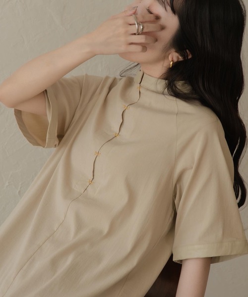 lawgy（ラウジー）の「front hock op（ワンピース・レディース・ブラウン/ライトベージュ・FREE）」の6枚目の写真