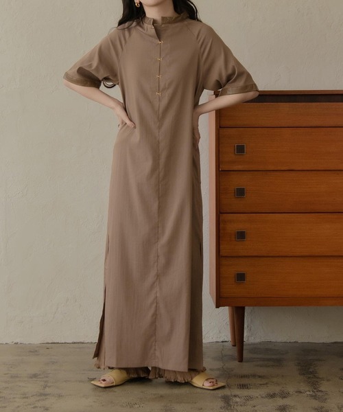 lawgy（ラウジー）の「front hock op（ワンピース・レディース・ブラウン/ライトベージュ・FREE）」の10枚目の写真