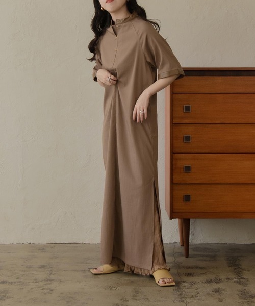 lawgy（ラウジー）の「front hock op（ワンピース・レディース・ブラウン/ライトベージュ・FREE）」の11枚目の写真