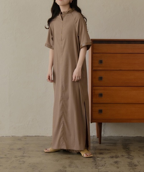 lawgy（ラウジー）の「front hock op（ワンピース・レディース・ブラウン/ライトベージュ・FREE）」の9枚目の写真