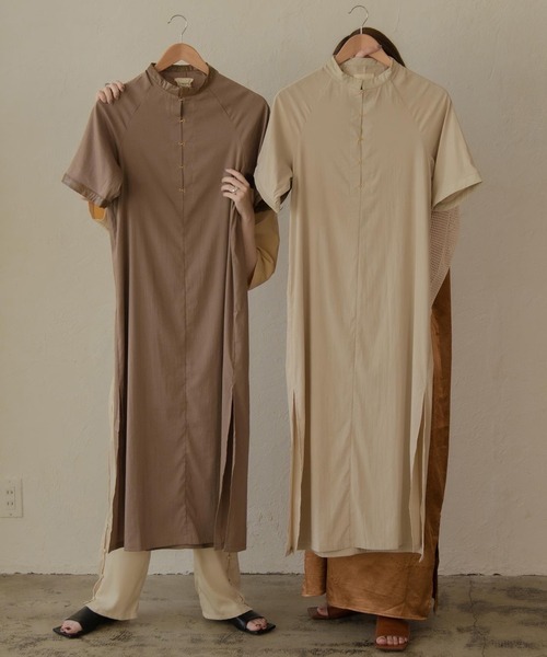 lawgy（ラウジー）の「front hock op（ワンピース・レディース・ブラウン/ライトベージュ・FREE）」の16枚目の写真