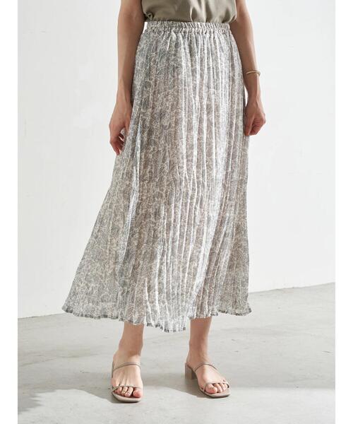 earth music&ecology（アースミュージックアンドエコロジー）の「ボイルワッシャースカート ＊（スカート・レディース・サックスブルー/アイボリー/ベージュ/ミント・FREE）」の8枚目の写真