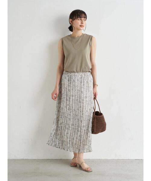 earth music&ecology（アースミュージックアンドエコロジー）の「ボイルワッシャースカート ＊（スカート・レディース・サックスブルー/アイボリー/ベージュ/ミント・FREE）」の14枚目の写真