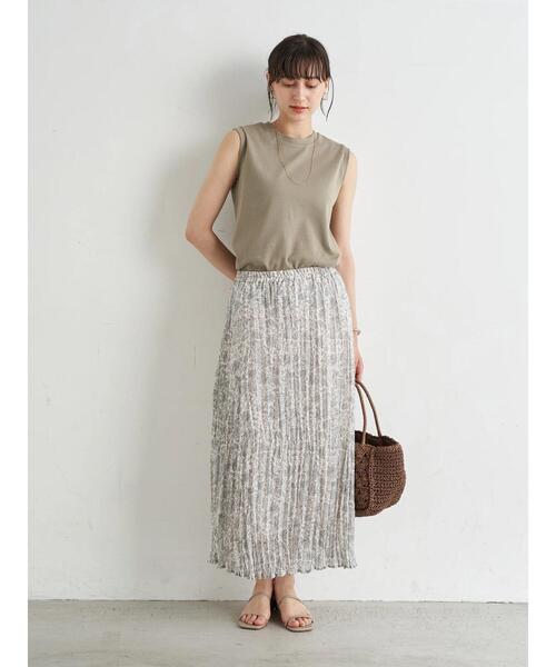 earth music&ecology（アースミュージックアンドエコロジー）の「ボイルワッシャースカート ＊（スカート・レディース・サックスブルー/アイボリー/ベージュ/ミント・FREE）」の21枚目の写真