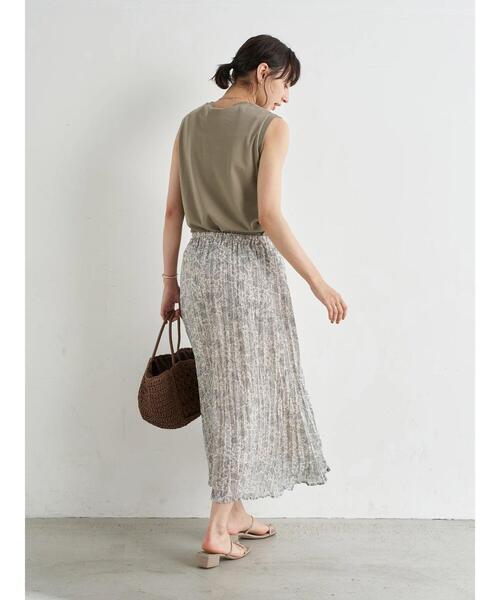 earth music&ecology（アースミュージックアンドエコロジー）の「ボイルワッシャースカート ＊（スカート・レディース・サックスブルー/アイボリー/ベージュ/ミント・FREE）」の6枚目の写真