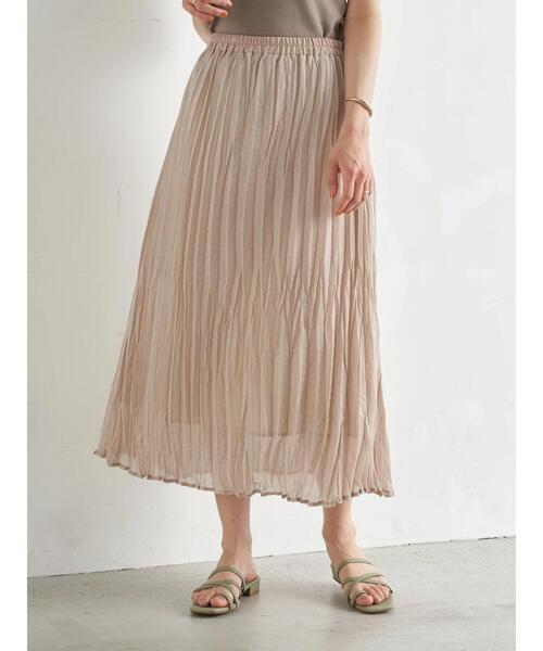 earth music&ecology（アースミュージックアンドエコロジー）の「ボイルワッシャースカート ＊（スカート・レディース・サックスブルー/アイボリー/ベージュ/ミント・FREE）」の9枚目の写真