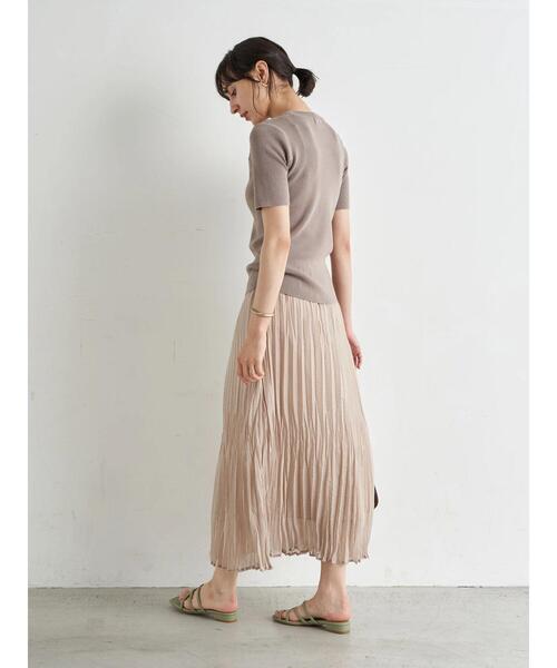 earth music&ecology（アースミュージックアンドエコロジー）の「ボイルワッシャースカート ＊（スカート・レディース・サックスブルー/アイボリー/ベージュ/ミント・FREE）」の12枚目の写真