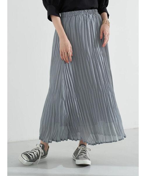 earth music&ecology（アースミュージックアンドエコロジー）の「ボイルワッシャースカート ＊（スカート・レディース・サックスブルー/アイボリー/ベージュ/ミント・FREE）」の20枚目の写真