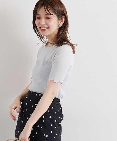 natural couture(ナチュラルクチュール)の「メローラメフライストップス(Tシャツ/カットソー・レディース・ブラック/ライトグレー/ミント/サックスブルー/ピンクベージュ・FREE)」の19枚目の写真
