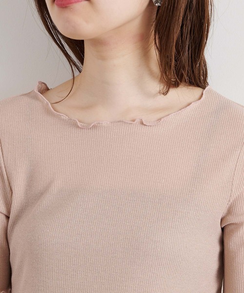 natural couture(ナチュラルクチュール)の「メローラメフライストップス(Tシャツ/カットソー・レディース・ブラック/ライトグレー/ミント/サックスブルー/ピンクベージュ・FREE)」の12枚目の写真