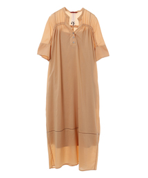 肩シャーリングワンピース