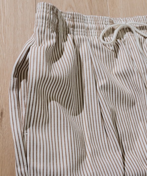 JOHN'S CLOSET（ジョンズクローゼット）の「【i】ヒッコリーシェフショーツ（その他パンツ・メンズ・ベージュ系その他/ブラック×ホワイト/ネイビー×ホワイト・MEDIUM/X-LARGE/SMALL/LARGE）」の6枚目の写真