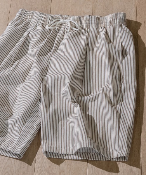 JOHN'S CLOSET（ジョンズクローゼット）の「【i】ヒッコリーシェフショーツ（その他パンツ・メンズ・ベージュ系その他/ブラック×ホワイト/ネイビー×ホワイト・MEDIUM/X-LARGE/SMALL/LARGE）」の4枚目の写真