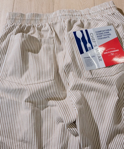 JOHN'S CLOSET（ジョンズクローゼット）の「【i】ヒッコリーシェフショーツ（その他パンツ・メンズ・ベージュ系その他/ブラック×ホワイト/ネイビー×ホワイト・MEDIUM/X-LARGE/SMALL/LARGE）」の9枚目の写真